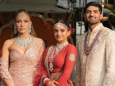 Jennifer Lopez bersama Vamsi Gadiraju dan Netra Mantena. Foto: Dok. X @DivoAndTheCity