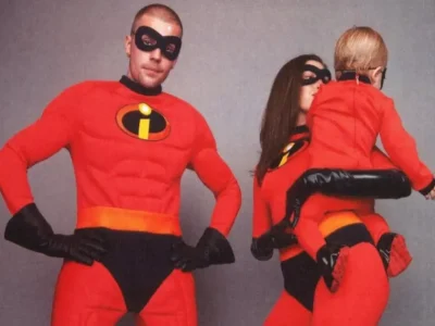 Justin Bieber , Hailey, da Jack cosplay The Incredibles untuk Halloween. Foto: Dok. Instagram @lilbieber