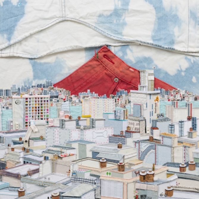 Karya seni dari denim alias jeans. Foto: Dok. Gallery Planet