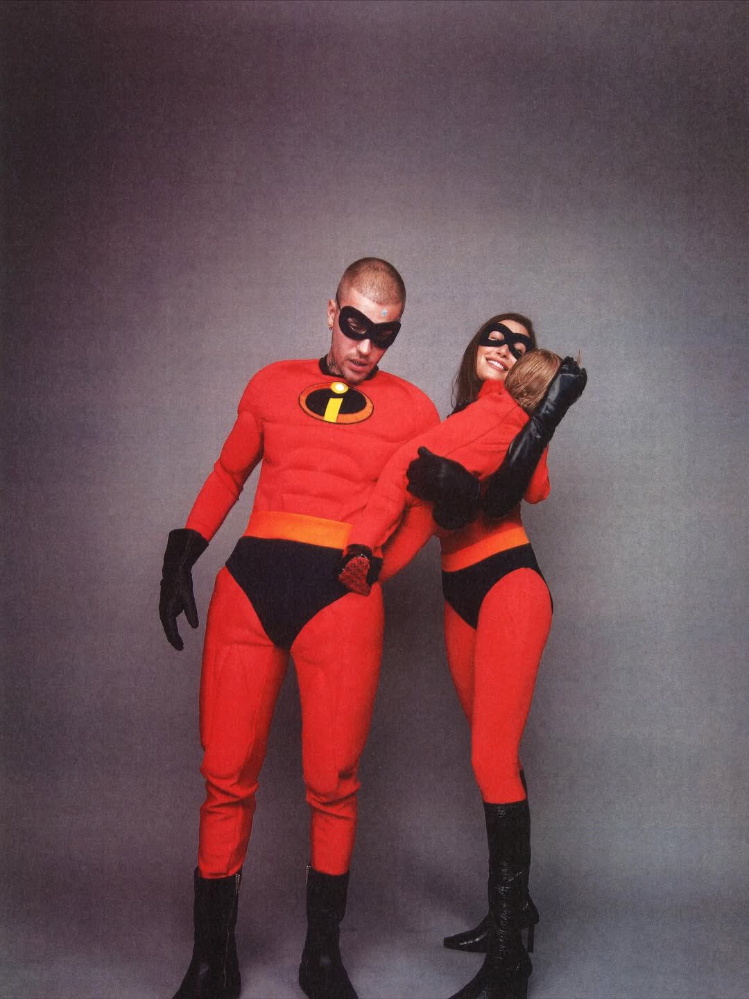 Justin, Hailey, dan Jack Blues merayakan Halloween. Foto: Dok. Instagram @lilbieber