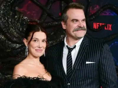 Millie Bobby Brown dan David Harbour menghadiri premier serial 'Stranger Things 5'. Foto: Dok. Frederic J. Brown/AFP via People