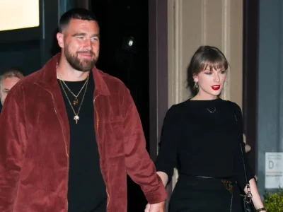 Pasangan selebriti Travis Kelce dan Taylor Swift. Foto: Dok. Getty Images via Vogue