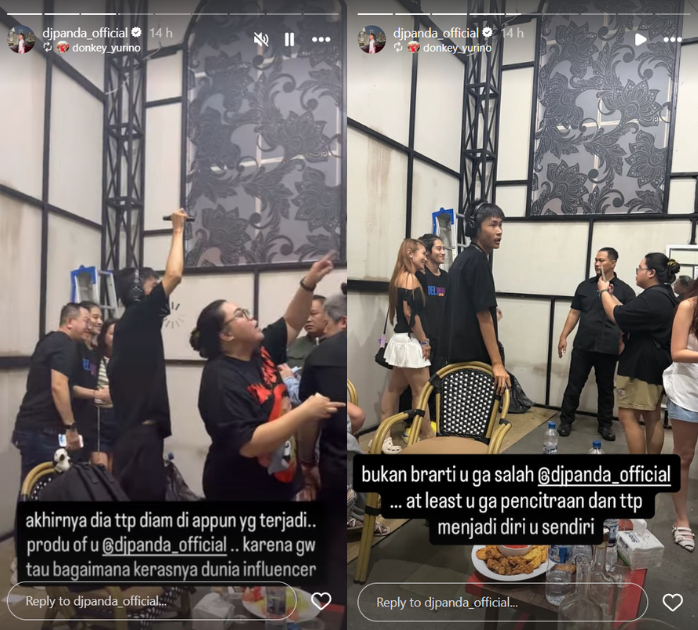 Unggahan Donkey yang di-repost oleh Panda. Foto: Dok. Instagram @djpanda_official