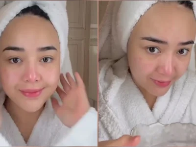 Manfaat cuci muka dengan air es seperti Amanda Manopo (Foto: TikTok/agml612)