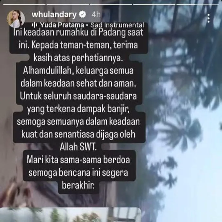 Kondisi rumah Whulandary Herman. Foto : Instagram/whulandary