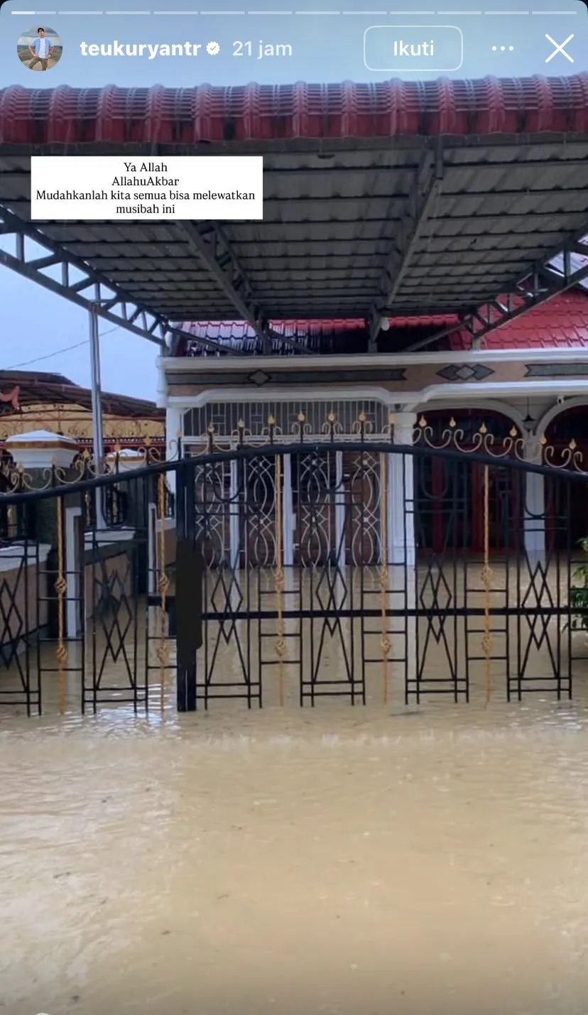 Kondisi rumah Teuku Ryan. Foto : Instagram/teukuryantr