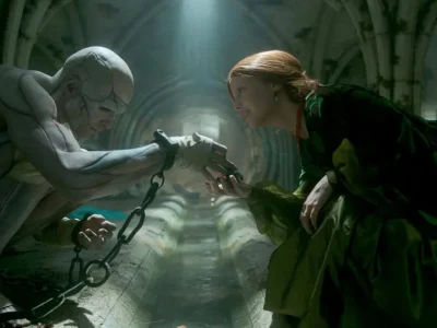 Jacob Elordi dan Mia Goth di film ‘Frankenstein’ (Foto: Dok. Netflix)