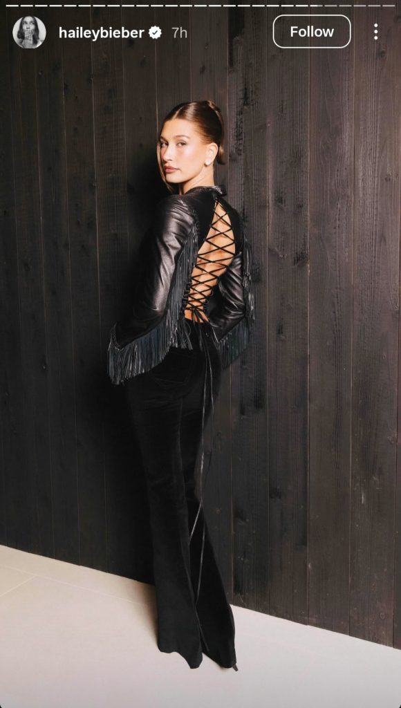 Pakaian serba hitam untuk ulang tahun (Foto: Instagram/hailetbieber)