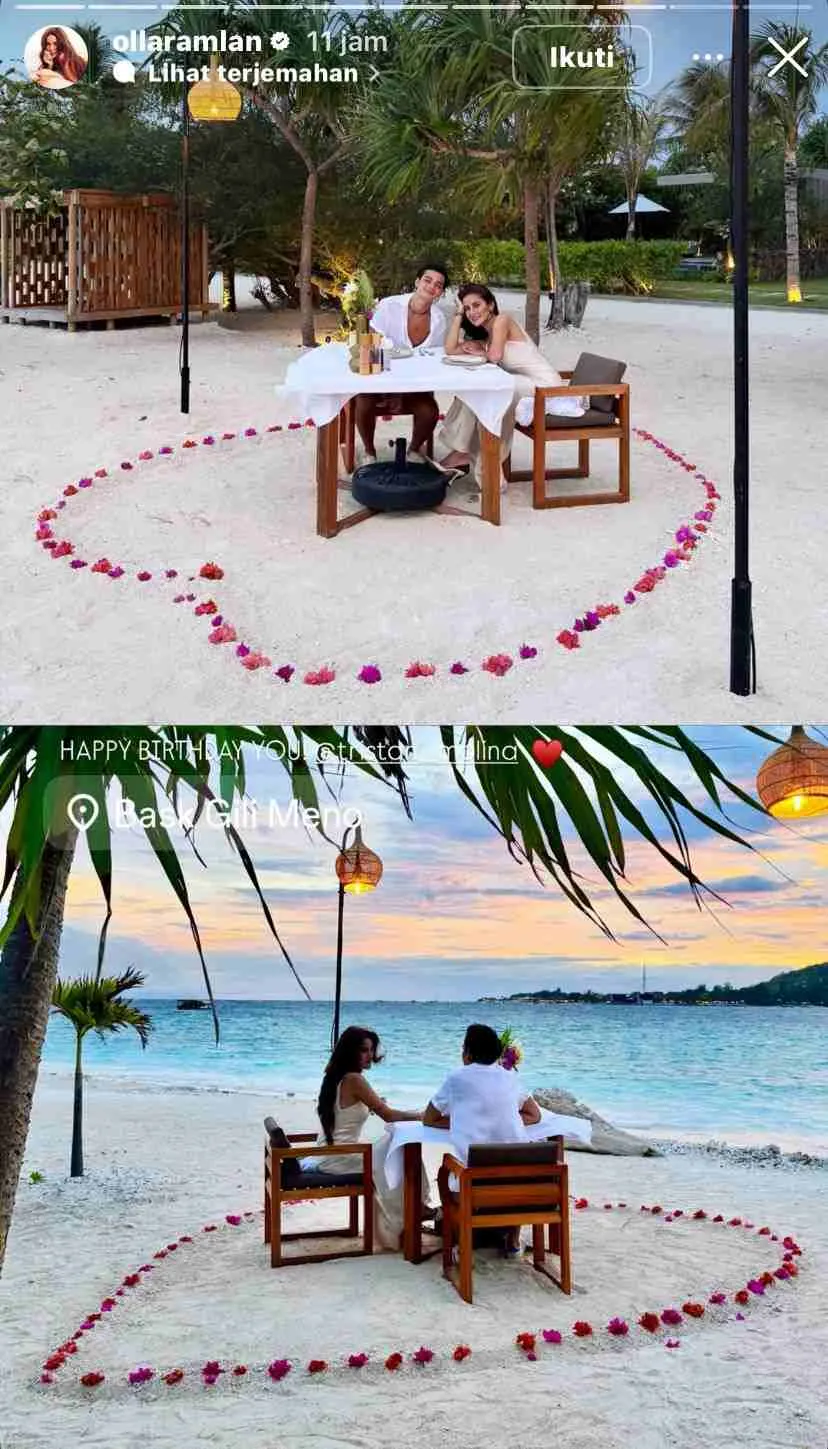 Kemesraan Olla Ramlan dan Tristan Molina. Foto : Istagram/ollaramlan