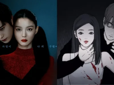 Perbedaan ending 'Dear X' versi drakor dan webtoon. Foto: Dok. TVING, Comic Naver