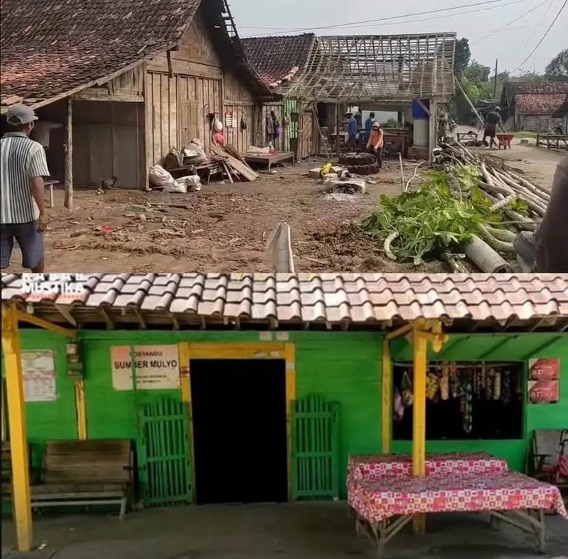 Rumah Arhan yang beralaskan tanah. Foto : YouTube