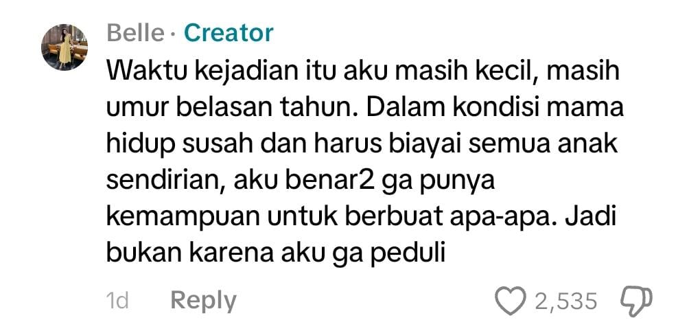 Klarifikasi Isabella soal alasan tidak menolong ayah. Foto: Dok. TikTok