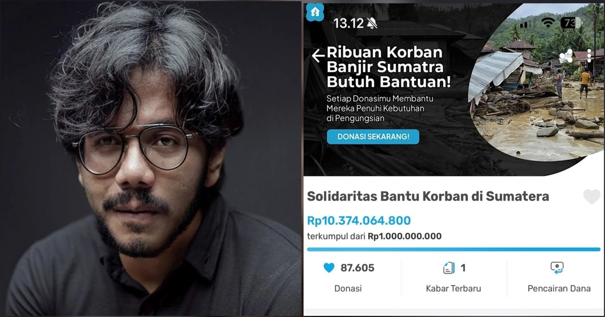 Ferry Irwandi Kumpulkan Rp10 M untuk Korban Banjir Sumatera, Ini Donatur Terbesarnya