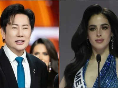 Nawat Itsarigrisil dan Miss Universe 2025 Fatima Bosch (Foto: Instagram/nawat.tv/fatimaboschfdz)