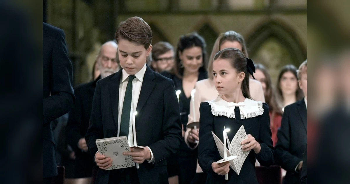 Gaya Kompak Ketiga Anak Pangeran William-Kate Middleton di Kebaktian Natal