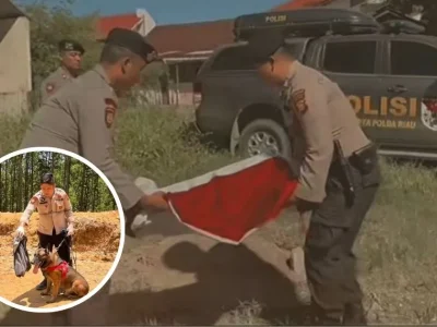 Reno anjing K9 dimakamkan. Foto : Instagram/ditsamaptariau