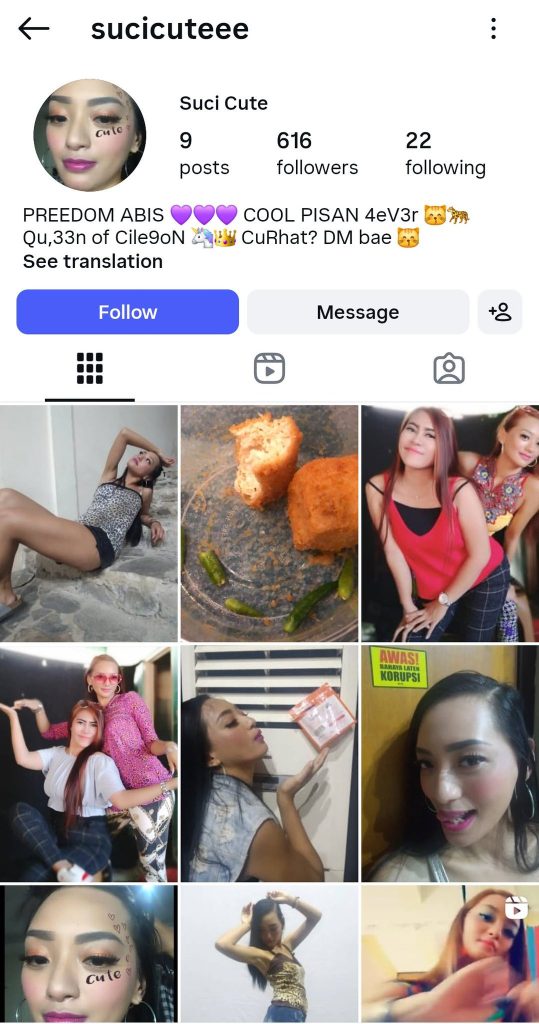 Akun Instagram Suci Cute (Foto: Instagram/sucicuteee)